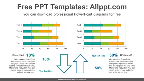 Stacked Bar Chart Compare PowerPoint Diagram