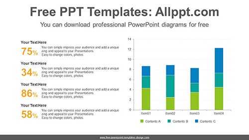 Stacked Bar Chart PowerPoint Diagram