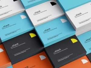 Stacked business cards mockup