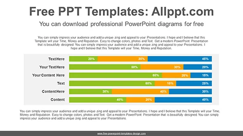 Stacked horizontal bar chart PowerPoint Diagram Template