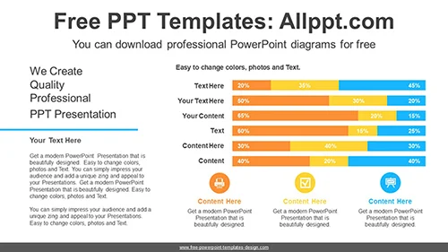 Stacked Horizontal Bar Chart PPT Diagram