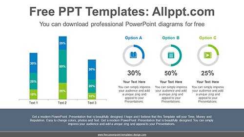 Stacked Vertical Bar Chart PPT Diagram