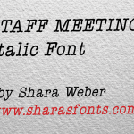 Staff Meeting Plain Italic Font