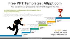 Stair Running Businessman PowerPoint Diagram