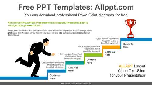 Stair Running Businessman PowerPoint Diagram