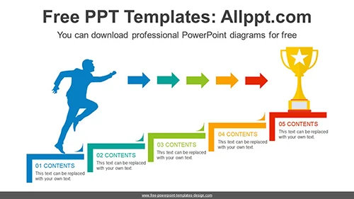 Stair Running Businessman PPT Diagram