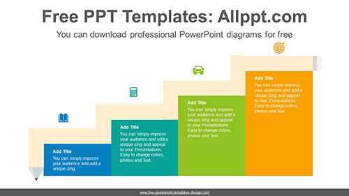 Staircase pencil banner PowerPoint Diagram Template