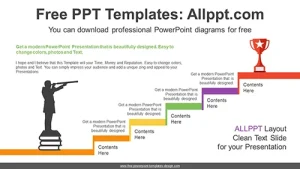 Stairs Top-Place Trophy PowerPoint Diagram