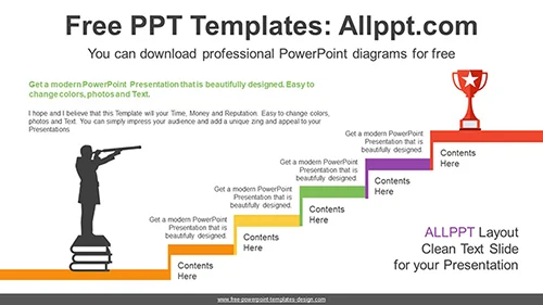 Stairs Top-Place Trophy PowerPoint Diagram