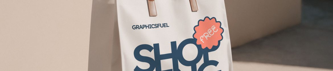 Standing Shopping Bag Mockup On Street