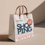 Standing Shopping Bag Mockup On Street