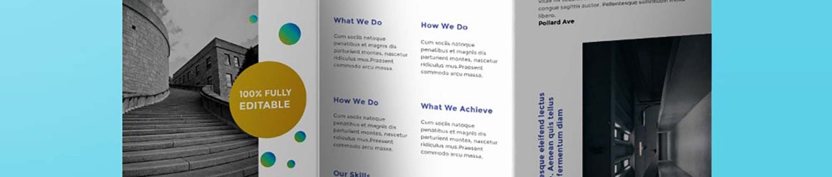 Standing Tri-Fold Brochure Mockup (PSD)