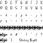 Mapa de caracteres da fonte Starling Bright Font