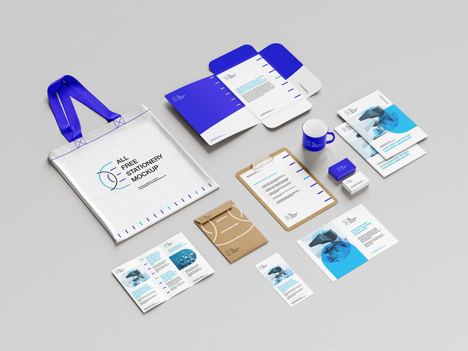 Stationery materials mockup