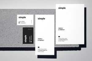 Stationery materials on stone mockup