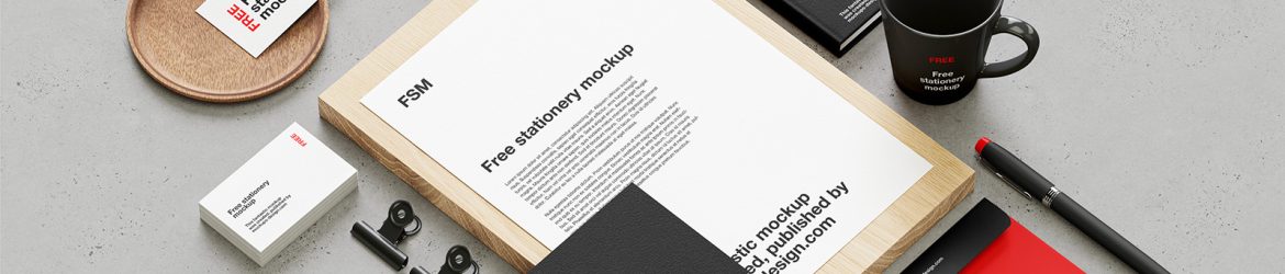 Stationery on concrete background mockup