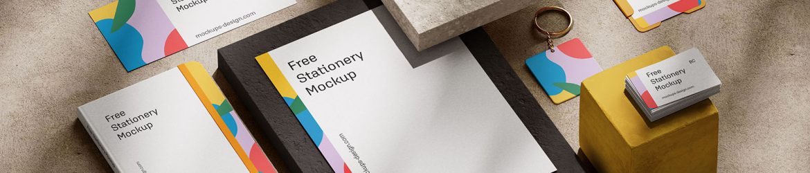 Stationery on stones mockup