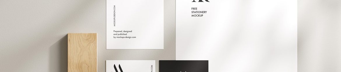 Stationery with delicate shadows mockup
