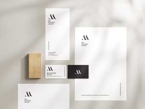 Stationery with delicate shadows mockup