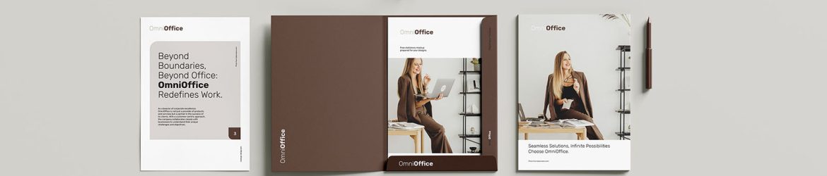 Stationery with folder mockup