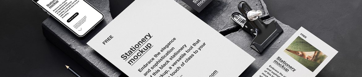 Stationery with stones mockup Stationery with stones mockup