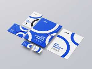 Stationery with string folder mockup