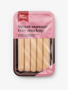 Steam sausage tray mockup