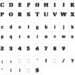 Mapa de caracteres da fonte Stencil Export Font