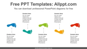 Step five footsteps PowerPoint Diagram Template