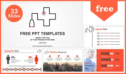 Stethoscope Hospital Symbol PowerPoint Template