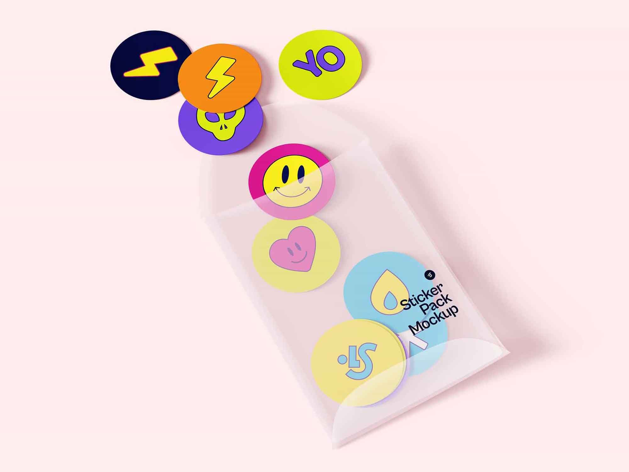 Sticker Pack Mockup (PSD)