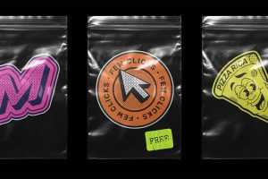 Sticker with Zip Bag Mockup