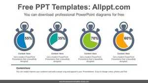 Stopwatch Pie Charts PowerPoint Diagram