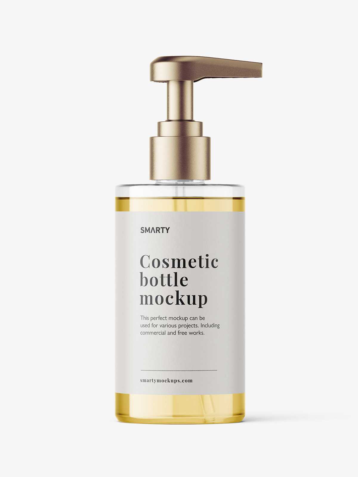 Straight clear pump bottle mockup