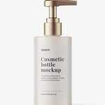 Straight glossy pump bottle mockup