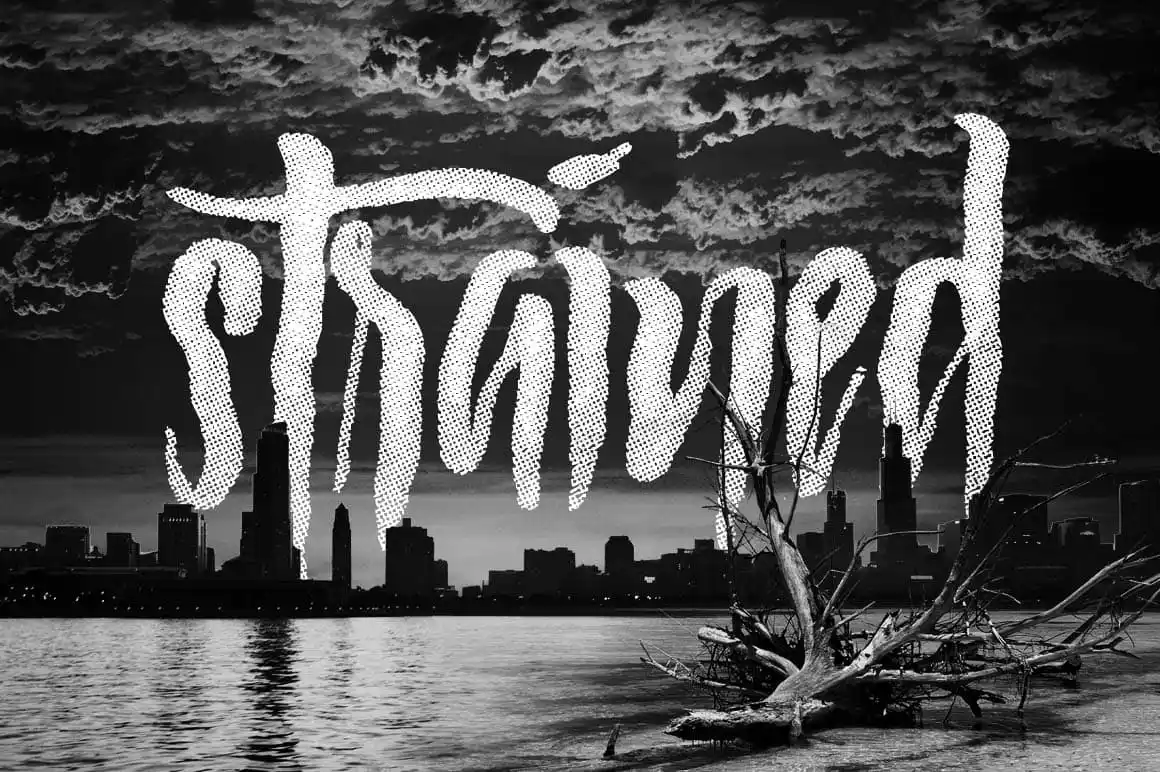 Strained Brush Font