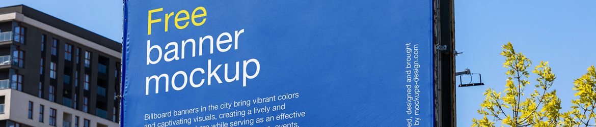 Street banner billboard mockup