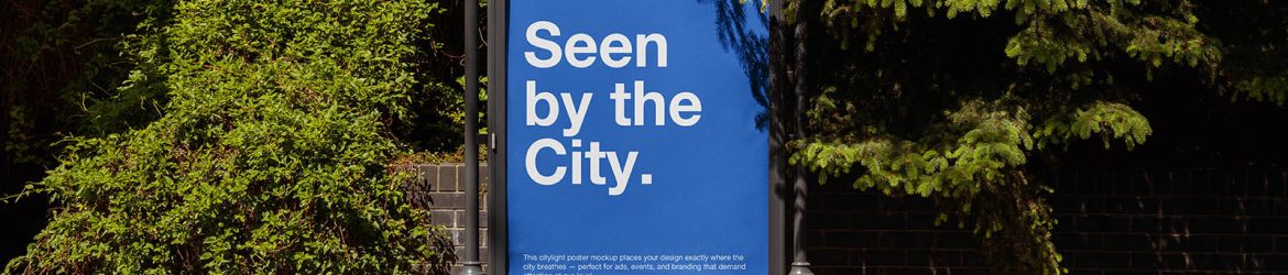 Street citylight poster mockup