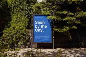 Street citylight poster mockup