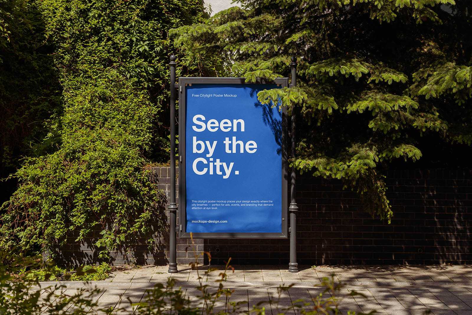 Street citylight poster mockup