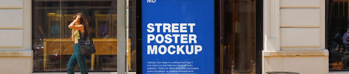 Street poster PSD mockup