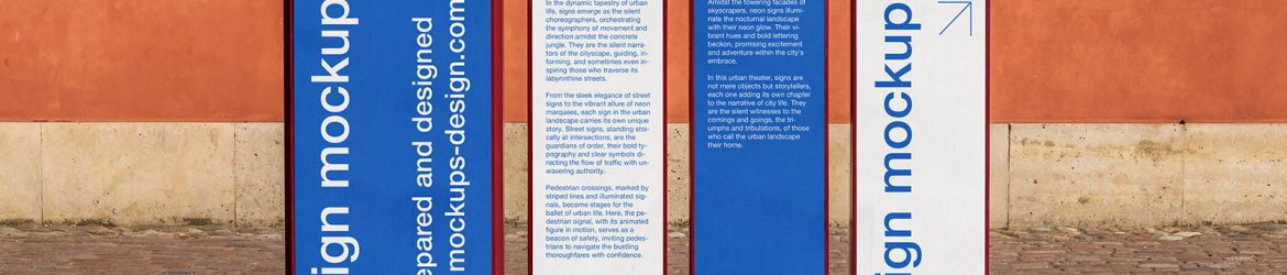 Street vertical signs mockup