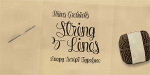 String Line Script Font
