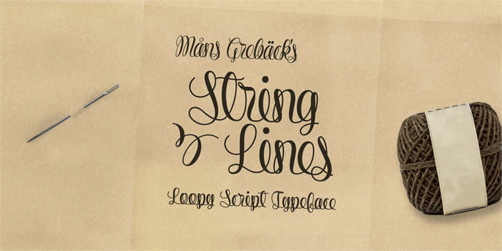 String Line Script Font