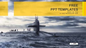 Submarine sailing-Military PowerPoint Templates