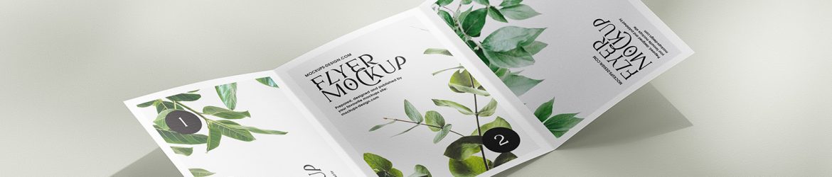 Subtle A5 trifold flyer mockup