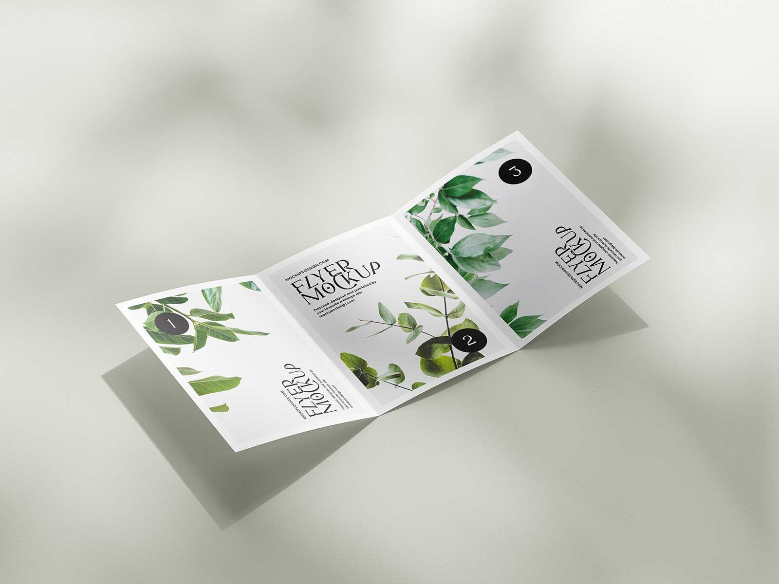 Subtle A5 trifold flyer mockup