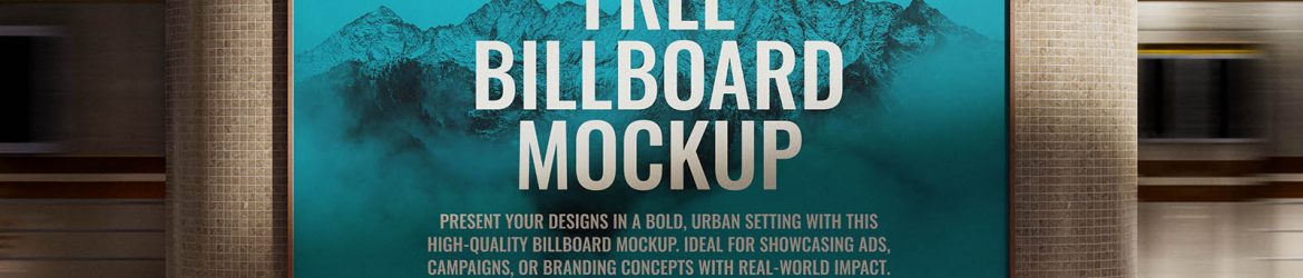 Subway station billboard mockup Subway station billboard mockup