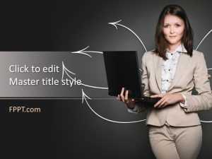 Successful businesswoman PowerPoint Template