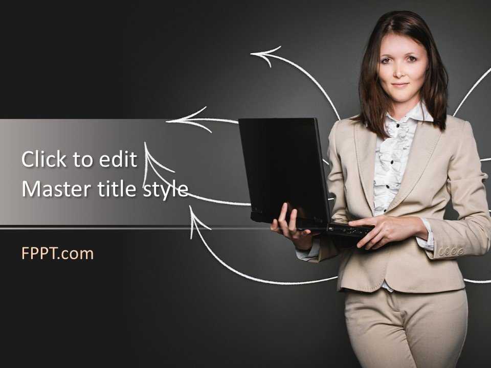 Successful businesswoman PowerPoint Template